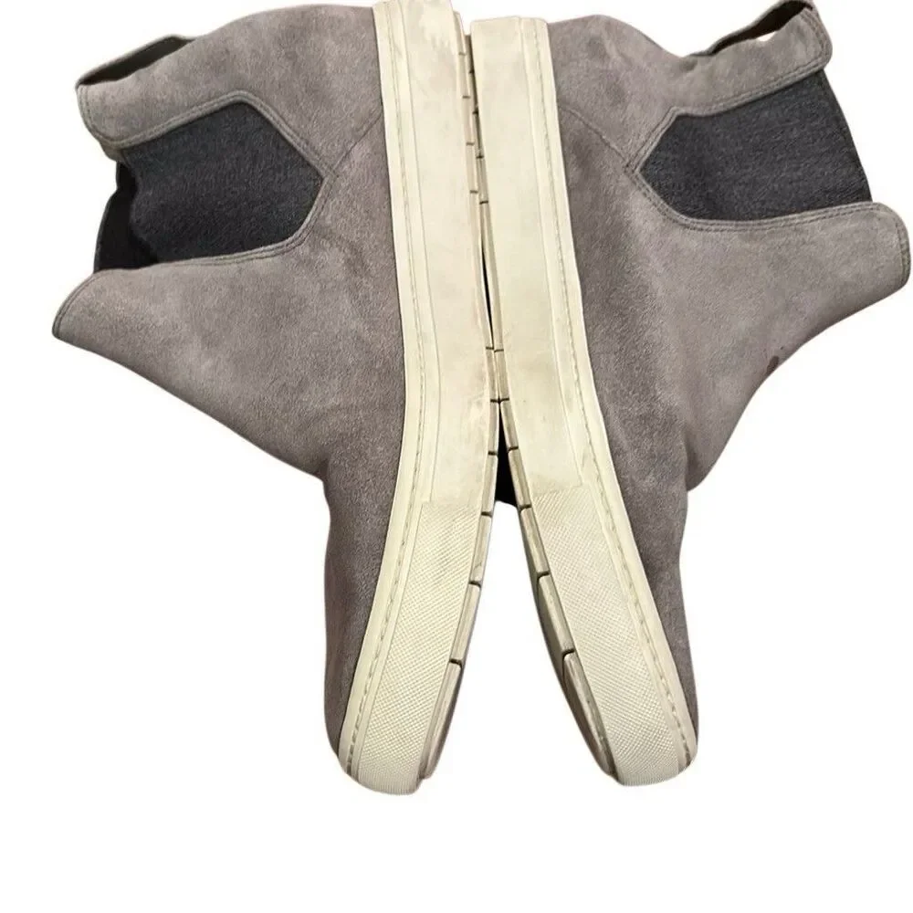Vince Men's Gray Suede Chelsea Ankle Slip-On Boots Round Toe Pull Tab 8.5